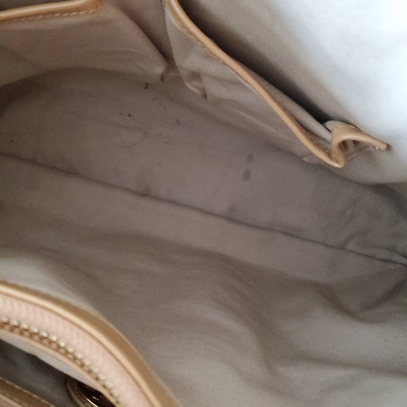 $500 Tory Burch Robinson Glossy Tan Brown Large Satchel Tote bag - Picture 5 of 15